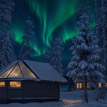 Private Aurora Glass Cabin & Lakeside Villa With Finnish Sauna